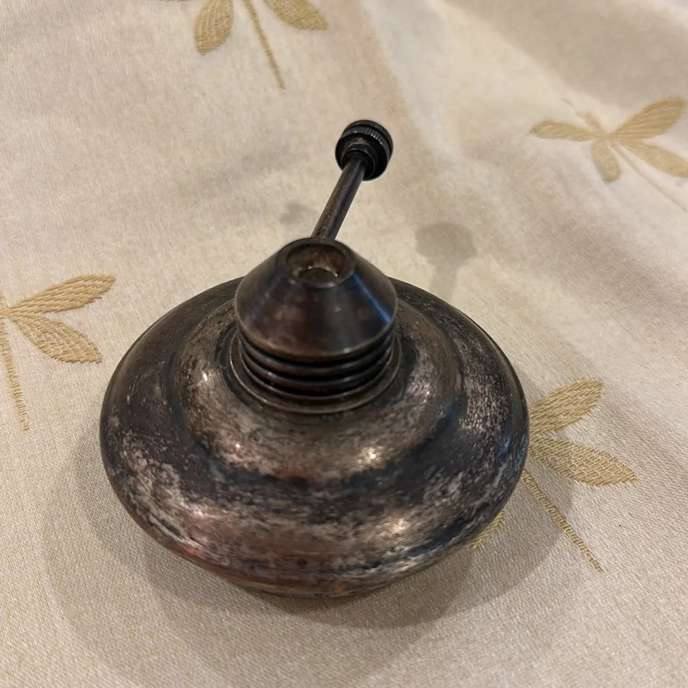 Vintage Metal Miniature / Mini / Small / Handheld / Travel / Camping Oil Lamp.